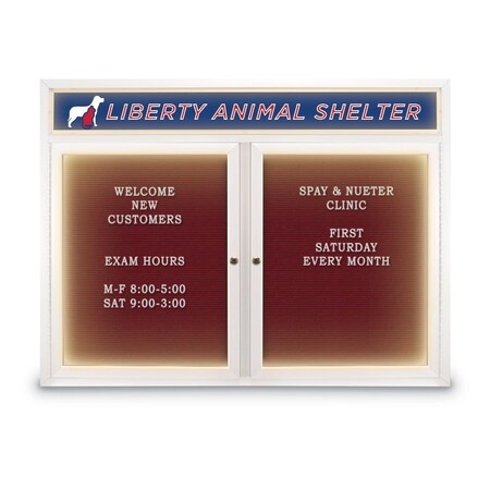 United Visual Products Indoor Enclosed Combo Board, 42"x32", Gold Frame/White Porc & Burgundy UVCB4232G-WHTPORC-DBURGU